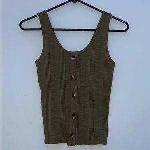 green button down tank